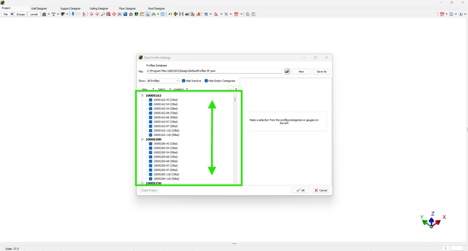 Scroll through profiles