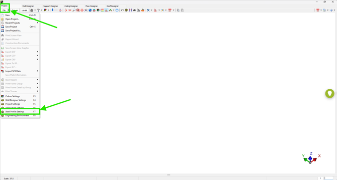 Selecting project and file