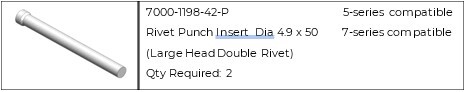 sug spare com rivet insert